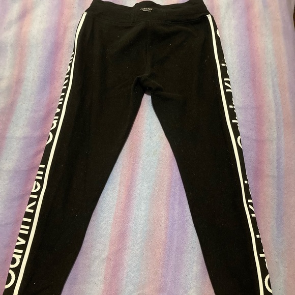 black and white CALVIN KLEIN tight ankle SWEATPANTS size S - Picture 2 of 5